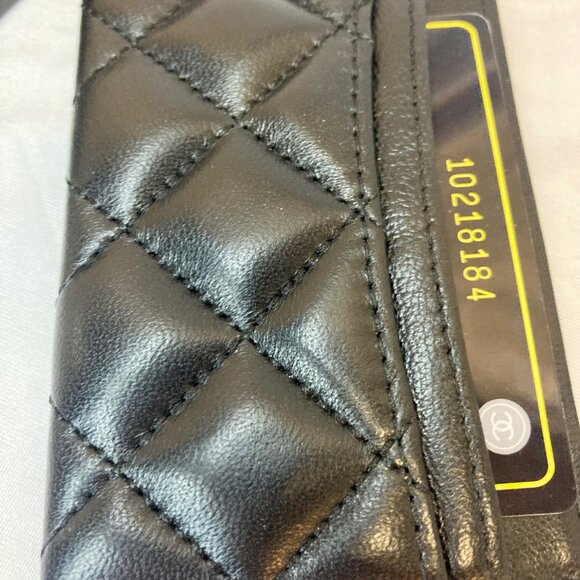 CHANEL ~ Classic Card Holder~Quilted Lambskin, Black w/Authentication Card - Picture 13 of 16